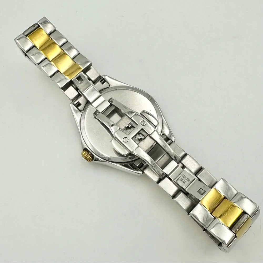 Kate Spade Gold & Silver Tone Analog Watch with Crystal Bezel WORKING